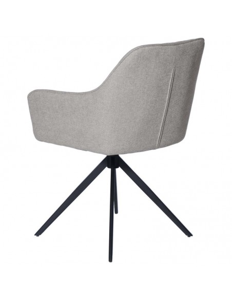 SILLA GIRATORIA con brazos AMALIA, tela y metal negro