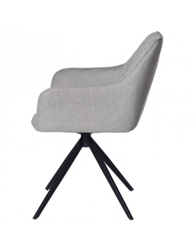 SILLA GIRATORIA con brazos AMALIA, tela y metal...