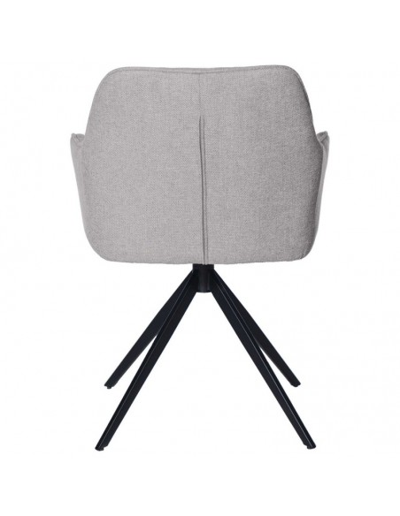 SILLA GIRATORIA con brazos AMALIA, tela y metal negro
