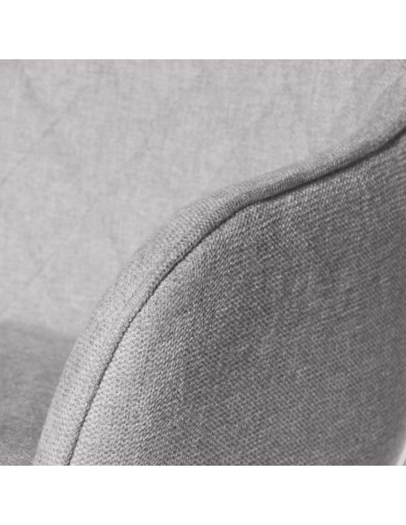 SILLA GIRATORIA con brazos AMALIA, tela y metal negro