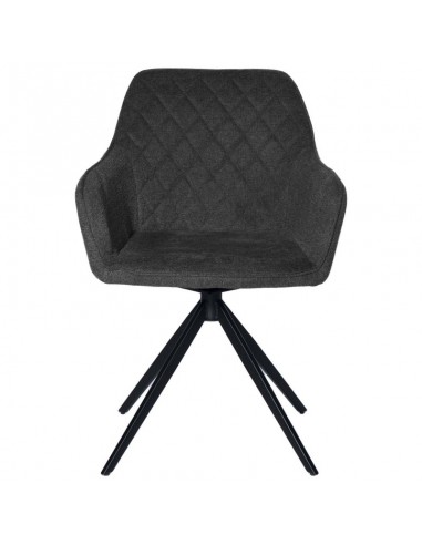 SILLA GIRATORIA con brazos AMALIA, tela y metal...