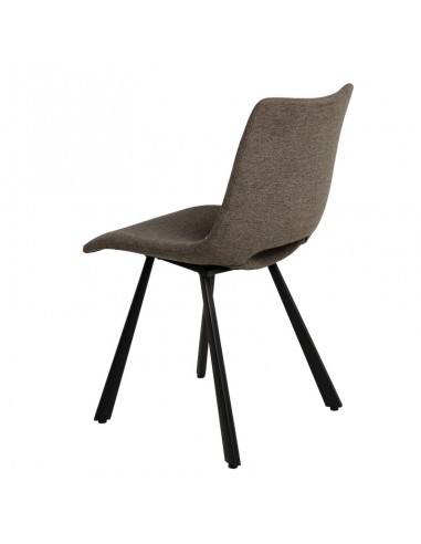 Cadeira de design Briana estofada em Taupe com...