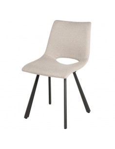 Silla de diseño Briana tapizada en Beige con patas de metal. 2