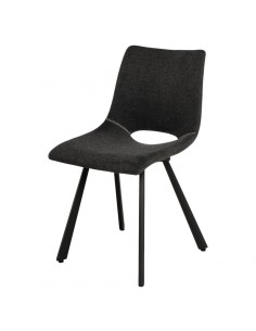 Silla de diseño Briana tapizada en Gris oscuro con patas... 2