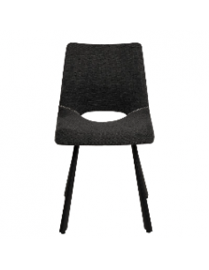 Silla de diseño Briana tapizada en Gris oscuro con patas...