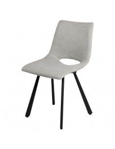 Silla de diseño Briana tapizada en Gris claro con patas... 2