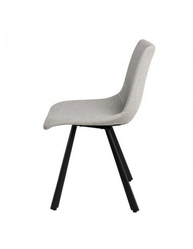 Cadeira de design Briana estofada em Cinza...