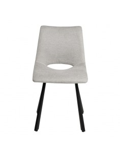 Silla de diseño Briana tapizada en Gris claro con patas...