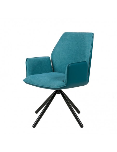 SILLA GIRATORIA DE DISEÑO CARLYN, tela, similpiel