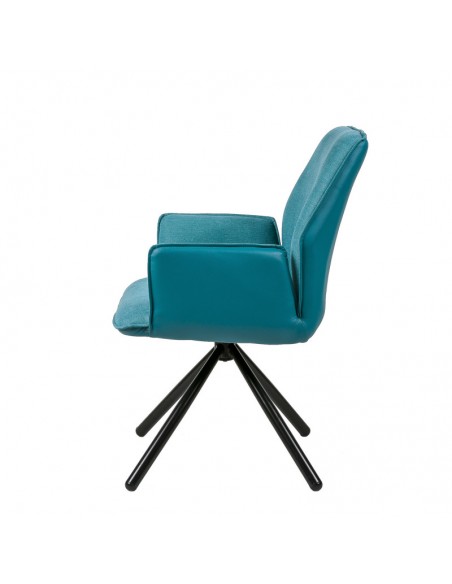 SILLA GIRATORIA DE DISEÑO CARLYN, tela, similpiel