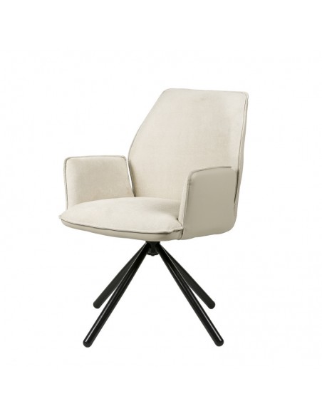 SILLA GIRATORIA DE DISEÑO CARLYN, tela, similpiel