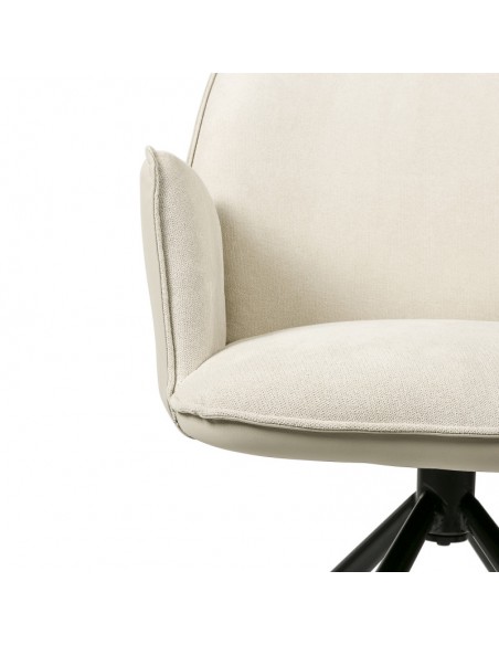 SILLA GIRATORIA DE DISEÑO CARLYN, tela, similpiel