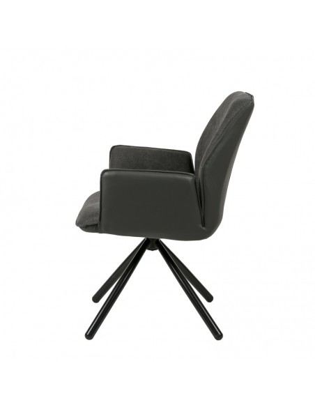 SILLA GIRATORIA DE DISEÑO CARLYN, tela, similpiel