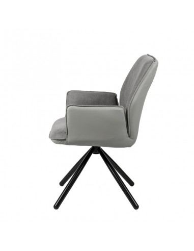 SILLA GIRATORIA DE DISEÑO CARLYN, tela, similpiel