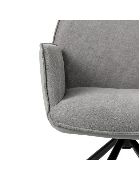 SILLA GIRATORIA DE DISEÑO CARLYN, tela, similpiel