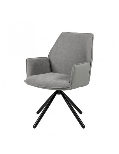 SILLA GIRATORIA DE DISEÑO CARLYN, tela, similpiel