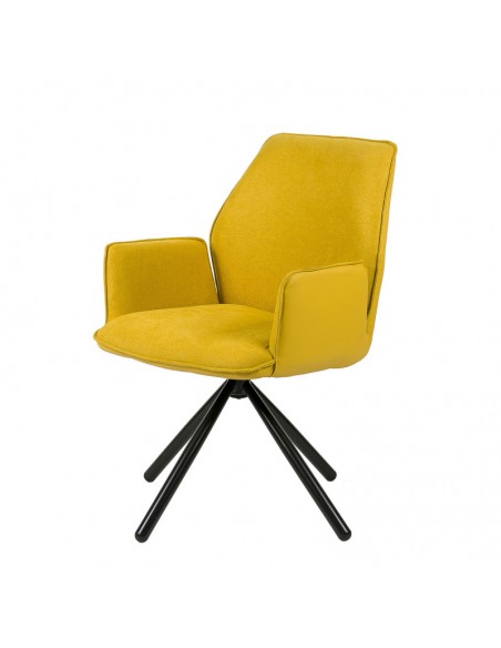 SILLA GIRATORIA DE DISEÑO CARLYN, tela, similpiel