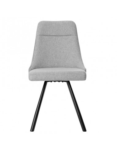 Silla Danica tapizada en tejido gris con patas...