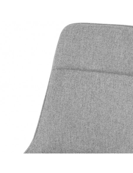 Silla Danica tapizada en tejido gris con patas de metal negro