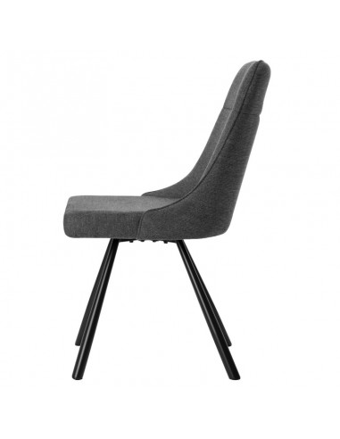 Cadeira Danica estofada em tecido cinza com pés...