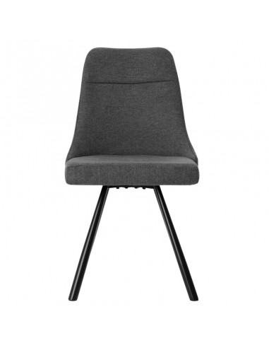 Silla Danica tapizada en tejido gris con patas...