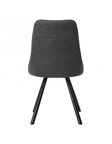 Silla Danica tapizada en tejido gris con patas...