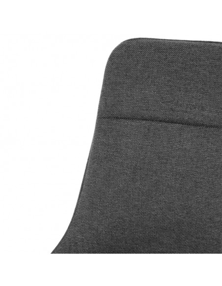 Silla Danica tapizada en tejido gris con patas de metal negro