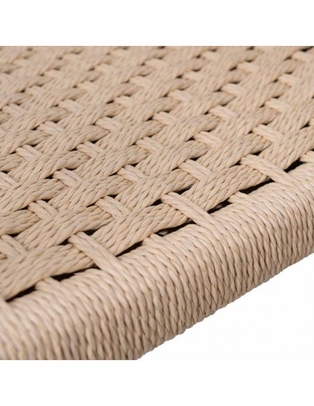 Silla mediterránea con brazos EDNA en madera natural y cuerda