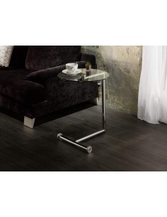 MESA AUXILIAR RODES REDONDA, cristal