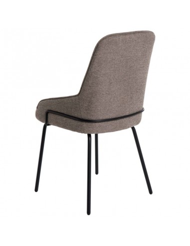 Silla de diseño GWEN, tela taupe y patas de...
