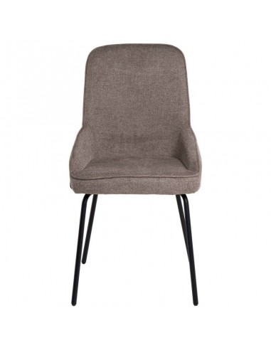 Silla de diseño GWEN, tela taupe y patas de...