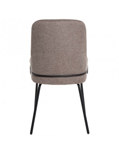 Cadeira de design GWEN, estofada em taupe e pes...