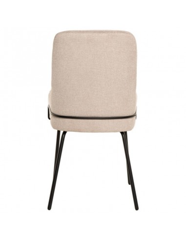 Silla de diseño GWEN, tela beige y patas de...