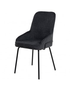 Cadeira de design GWEN, estofada em cinza escuro e pes em... 2