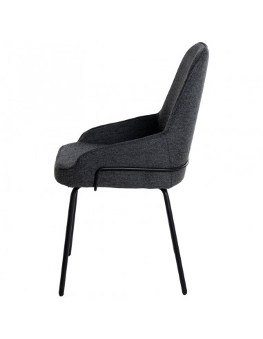 Silla de diseño GWEN, tela gris oscuro y patas...