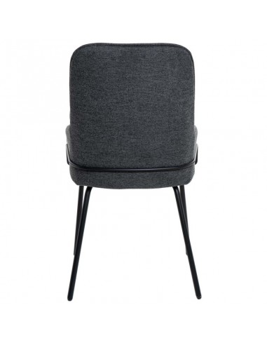 Silla de diseño GWEN, tela gris oscuro y patas...
