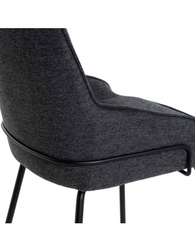 Silla de diseño GWEN, tela gris oscuro y patas...