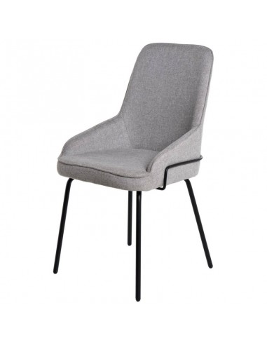Cadeira de design GWEN, estofada em cinza claro...