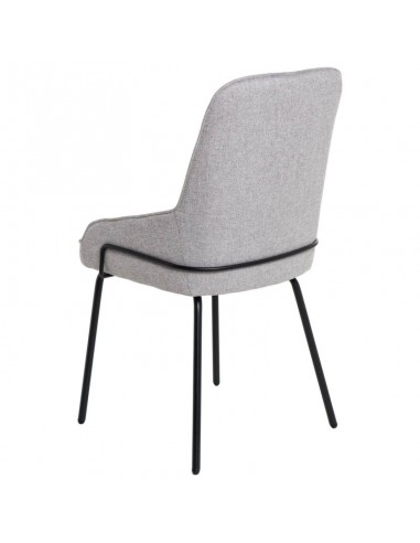 Silla de diseño GWEN, tela gris claro y patas...