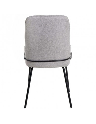 Silla de diseño GWEN, tela gris claro y patas...