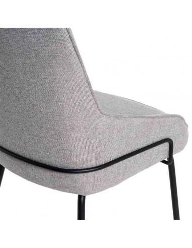 Cadeira de design GWEN, estofada em cinza claro...