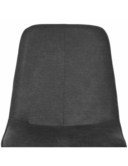 Cadeira ILIANA tecido cinza escuro e pernas em metal efeito madeira.