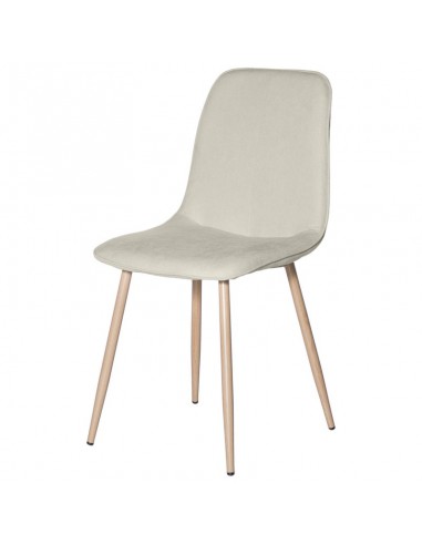 Cadeira ILIANA tecido beige e pernas em metal...