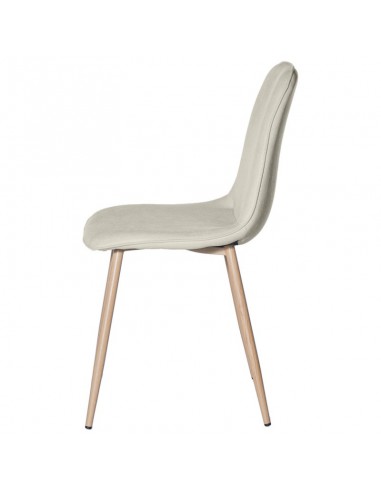 Cadeira ILIANA tecido beige e pernas em metal...