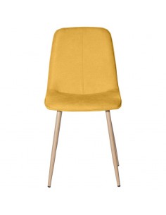 Silla ILIANA tela color mostaza y patas de metal efecto...