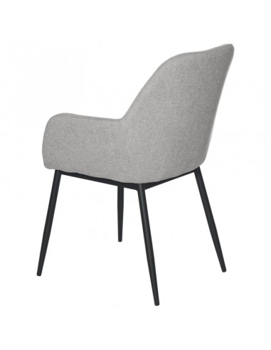 Cadeira de sala ISABELLA, tecido cinza claro e...