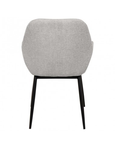Silla comedor ISABELLA, tela en gris claro y...