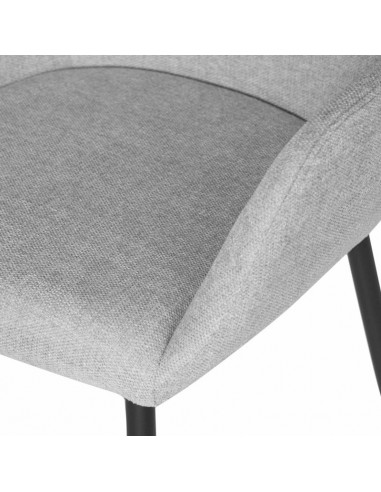 Silla comedor ISABELLA, tela en gris claro y...