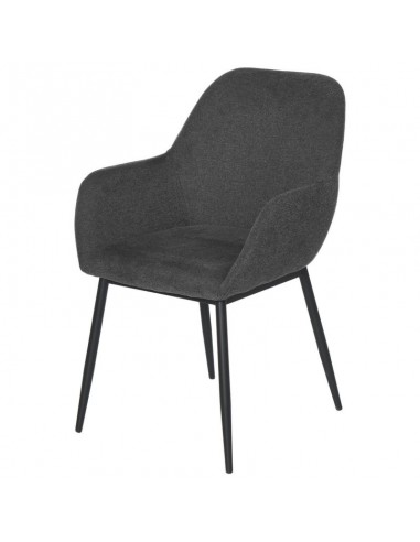 Cadeira de sala ISABELLA, tecido cinza escuro e...