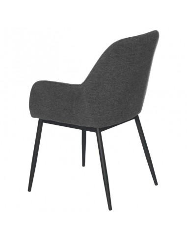 Cadeira de sala ISABELLA, tecido cinza escuro e...